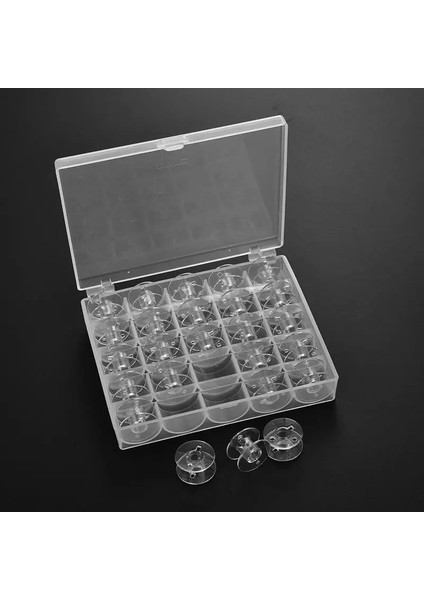 25 Takım Tarzı Et Bobins Kutu Seti Dikiş Makinesi Makaraları Renkli Plastik Metal ve Kasa Saklama Kutusu Dikiş Ekipmanı Aletler Aksesuarlar (Yurt Dışından)