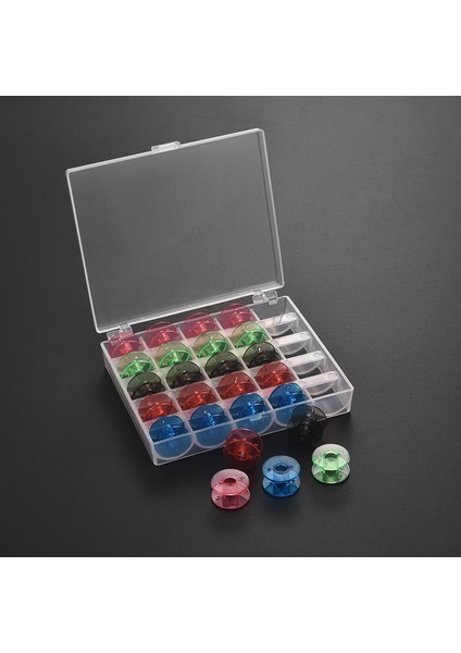 25 Takım Tarzı Et Bobins Kutu Seti Dikiş Makinesi Makaraları Renkli Plastik Metal ve Kasa Saklama Kutusu Dikiş Ekipmanı Aletler Aksesuarlar (Yurt Dışından) fırsatları