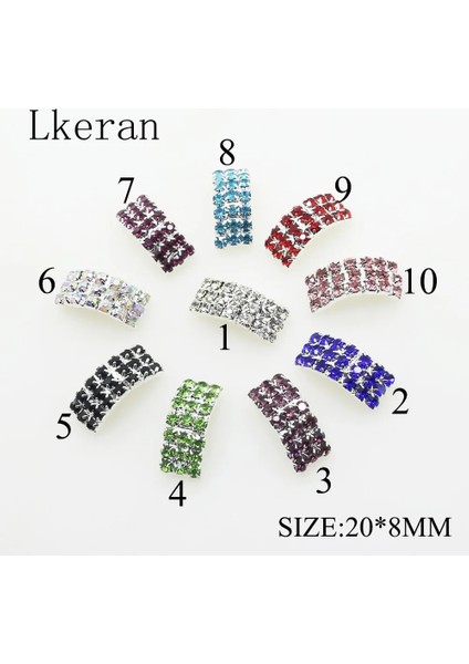 9 Numara Kırmızı Stil Yeni ve 20MM * 8mm Kemerli Taklidi Tokalar Elmas Düğmeler Kaplama Gümüş Kare Düğün Şerit Kaydırıcıya Davetli (Yurt Dışından)