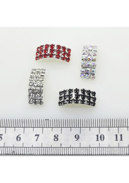 9 Numara Kırmızı Stil Yeni ve 20MM * 8mm Kemerli Taklidi Tokalar Elmas Düğmeler Kaplama Gümüş Kare Düğün Şerit Kaydırıcıya Davetli (Yurt Dışından)