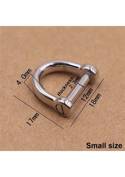 Küçük Stil 1 x Paslanmaz Çelik D-Halkalı Toka Anahtarlık Halka Kanca Vidalı Pim Eklemi Bağlayıcı Çanta Askısı Toka Leathercraft Parçaları (Yurt Dışından)