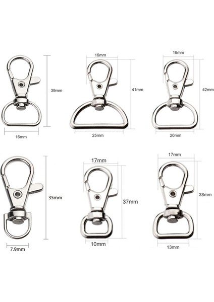 25 mm Tarzı Metal Karabina Klip Döner Tetik Köpek Toka Anahtarlık Tutma Halkası Dıy Istakoz Toka Ev Açık Anahtarlık 6 Boyutları (Yurt Dışından) modelleri