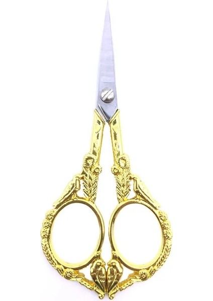 Altın Tarzı Paslanmaz Çelik Vintage Ors Kuş Çiçek Dikiş Retro Nakış Ors Kısa Kumaş Kesici Iplik Makası (Yurt Dışından)