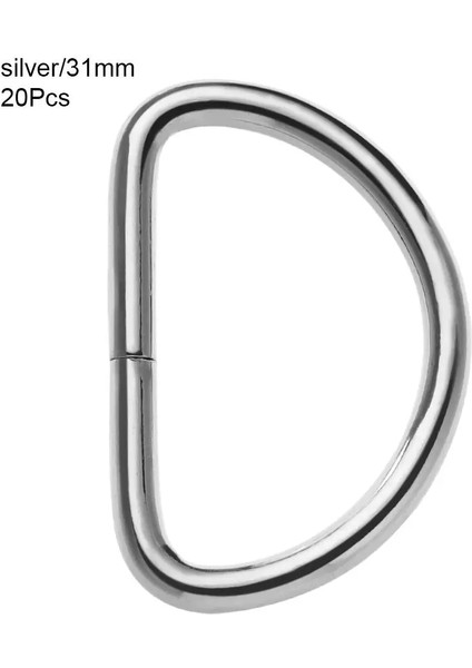 Gümüş Tarzı 16MM Et Çok Amaçlı Yarım Daire Çinko Alaşımlı D-Şekilli Yüzükler Metal Toka Klipsleri Köpek Tasmaları Bagaj Bağlama Tokası Dıy Aksesuar (Yurt Dışından)