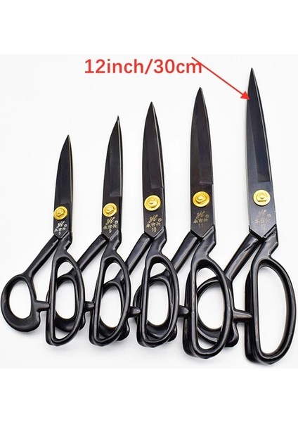 Siyah 12 Inç 30CM Stili Profesyonel Terzi Veya Dikiş Veya Nakış Veya Dikiş El Sanatları Malzemeleri Veya Aletleri Kumaş Kesici Makaslar (Yurt Dışından) fiyatları