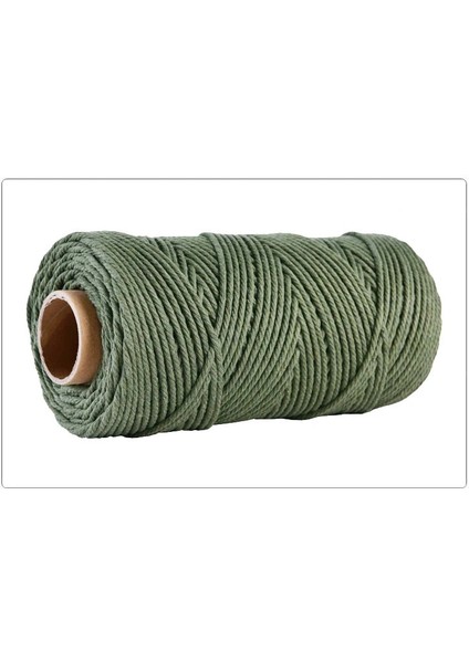 Ordu Yeşili Tarzı % Pamuk Makrome Kordon Renkli Kordon Halat Bükülmüş Makrome Dize Dıy Ev Tekstili Düğün Dekoratif Goblen Sanatı 110 Yards (Yurt Dışından)