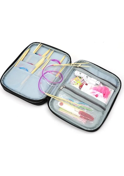 Açık Gri Tarzı Koknıt Boş Örgü Iğneleri Kılıf Seyahat Depolama Organizatör Yuvarlak Örgü Iğneleri ve Diğer Aksesuarlar Için Saklama Çantası (Yurt Dışından) indirimleri