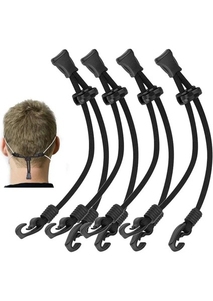 Siyah Stil 4 Adet Maske Genişletici Anti-Sıkma Kulak Koruyucu Tutucu Maske Kulak Halat Uzatıcılar Ayar Tokası Siyah (Yurt Dışından)