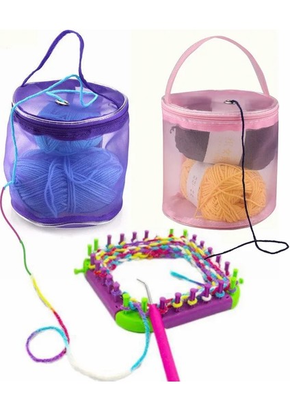 Büyük Gül Tarzı Örgü Ipliği Saklama Çantası Durumda Örgü Hollow Iplik Tığ Örgü Çanta Dıy Craft Organizatör Iplik Depolama Dikiş Aksesuarları Çanta (Yurt Dışından) fiyatları