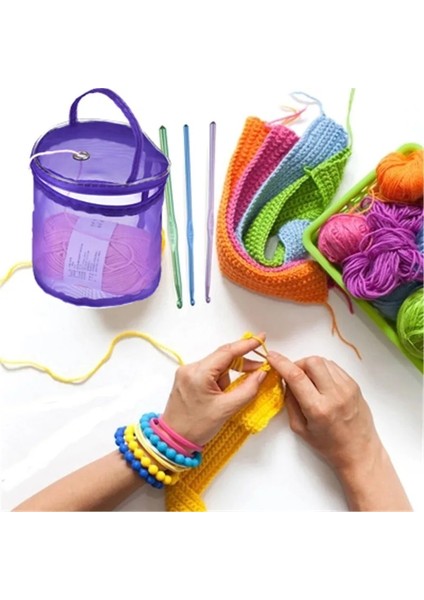 Büyük Gül Tarzı Örgü Ipliği Saklama Çantası Durumda Örgü Hollow Iplik Tığ Örgü Çanta Dıy Craft Organizatör Iplik Depolama Dikiş Aksesuarları Çanta (Yurt Dışından) indirimleri