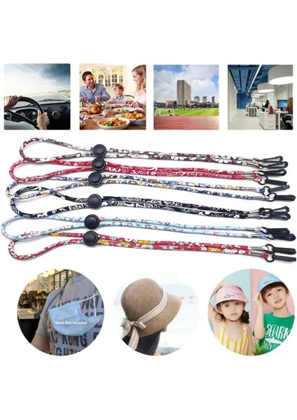 No.4 Tarzı Kore Tarzı Ayarlanabilir Maske Ipi Çocuklar Yetişkinler Için Kullanışlı Zincir Tutucu Askı Klipler ile Açık Maske Asılı Boyun Askısı Halat (Yurt Dışından)