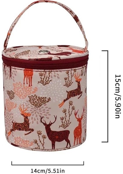 Mavi Geometri Stili Yeni Yuvarlak Örgü Çanta Ev Günlük Saklama Çantası Yün Iplik Tığ Dikiş Iğnesi Çanta Dokuma Aracı Bez Iplik Depolama (Yurt Dışından) modelleri