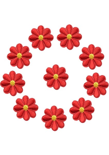 Kırmızı Stil Nakış Papatya Ayçiçeği Çiçekler Yama Rozetleri Üzerinde Demir Dikmek Papatya Çanta Şapka Kot Elbise Aplike Dıy El Sanatları (Yurt Dışından)