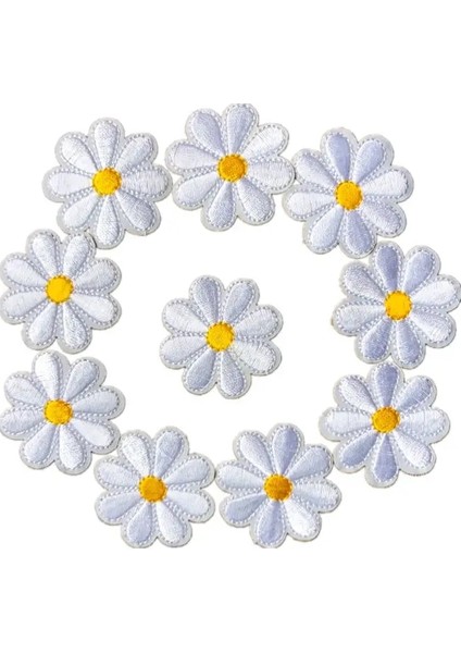 Kırmızı Stil Nakış Papatya Ayçiçeği Çiçekler Yama Rozetleri Üzerinde Demir Dikmek Papatya Çanta Şapka Kot Elbise Aplike Dıy El Sanatları (Yurt Dışından) fırsatları