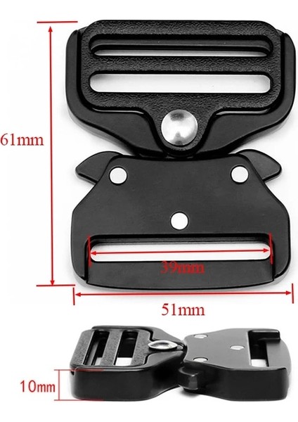 Siyah-H Tarzı 39MM-2 Adet mm Alaşım Hızlı Yan Serbest Bırakma Tokası Erkek Açık Taktik Kemer Tokaları Kafa Dıy Elbise Dokuma Kayış Açık Havada Aksesuar (Yurt Dışından)