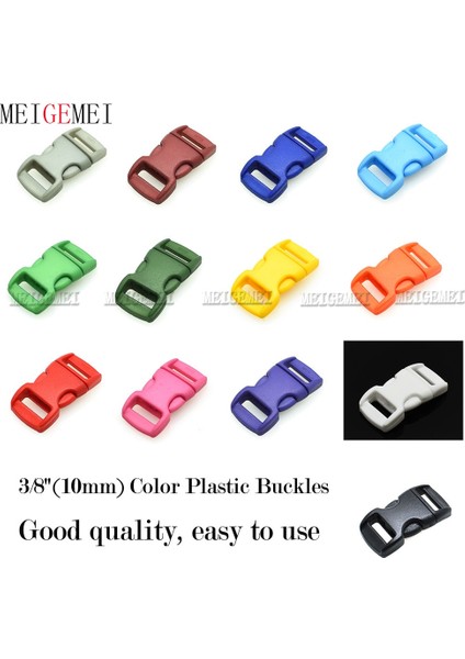 Pembe Tarzı Karışık Renkli M "yan Serbest Bırakma Tokası Paracord Bilezik Köpek Yaka Sırt Çantası Askı Dokuma Backage Accessiores (Yurt Dışından) fiyatları