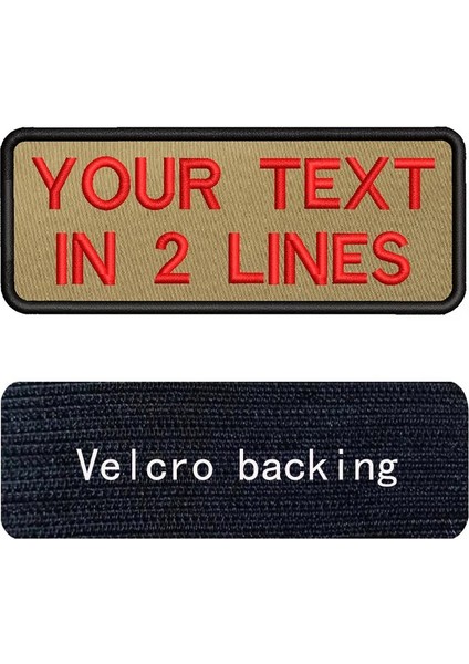Kırmızı-Velcro Tarzı 10X4CM Haki Arka Plan Kahverengi Nakış Özel Ad Metin Yama Çizgili Rozeti Demir On Veya Velcro Destek Yamaları (Yurt Dışından)