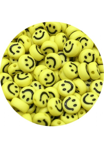 No.24 Tarzı Lot 7mm Gülen Boncuk Yuvarlak Akrilik Spacer Boncuk Takı Yapımı Için Dıy El Yapımı Charm Bilezik Kolye (Yurt Dışından) modelleri