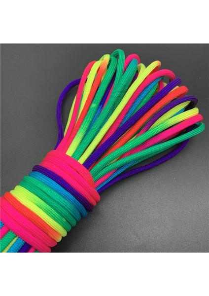 No.2 Tarzı 5 Yards 4mm Gökkuşağı Renkleri Kordon Halat Iıı 7 Strand Paraşüt Kordon Halat Tırmanma Kampı Hayatta Kalma Ekipmanları Paracord Bilezik (Yurt Dışından)