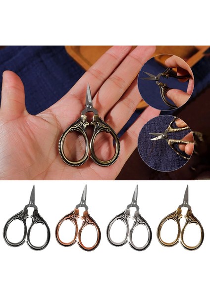 Kırmızı Bakır Tarzı Cep Ors Paslanmaz Çelik Hediye Kutusu ile Antik Iplik Kesici Ors Nakış Çapraz Dikiş Dikiş Mini Retro Ors (Yurt Dışından)