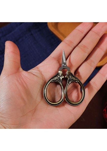 Kırmızı Bakır Tarzı Cep Ors Paslanmaz Çelik Hediye Kutusu ile Antik Iplik Kesici Ors Nakış Çapraz Dikiş Dikiş Mini Retro Ors (Yurt Dışından)