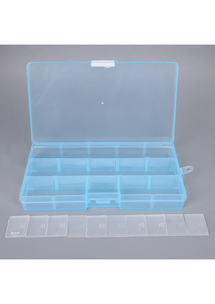 Pembe Beyaz Tarzı 15 Izgaralar Şeffaf Dikiş Aksesuarları Saklama Kutusu Boncuklardüğme Çıkarılabilir Bölücüler ile Yapay Elmas Depolama Organizatör Kutusu (Yurt Dışından) modelleri
