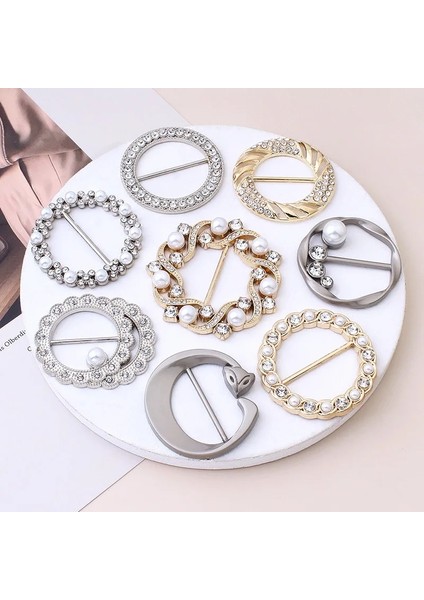 S5 Stili Moda Köşe Etek Bel Düğümlü Inci Düğme High-End Gömlek T-Shirt Ipek Eşarp Dekoratif Sabit Toka Aksesuarları (Yurt Dışından) modelleri