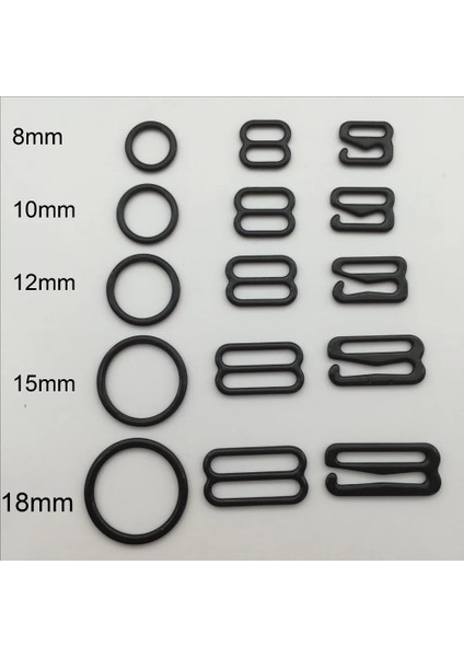 Kaydırıcı Stili 6mm Lot Siyah Sütyen Ayarlayıcı Metal Kaydırıcı Kanca Halkası Bikini Iç Çamaşırı Için (Yurt Dışından)