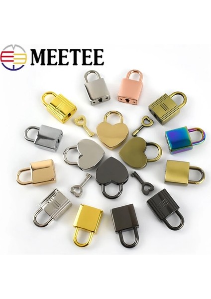 BK082-LIGHTALTIN Stili 5 Takım Setler Meetee Altın Gümüş Tabanca Siyah Pirinç Kilit Anahtar Aksesuarları Şerit Çanta Asılı Asma Kilit Çanta Toka Mandalı Donanım (Yurt Dışından) modelleri