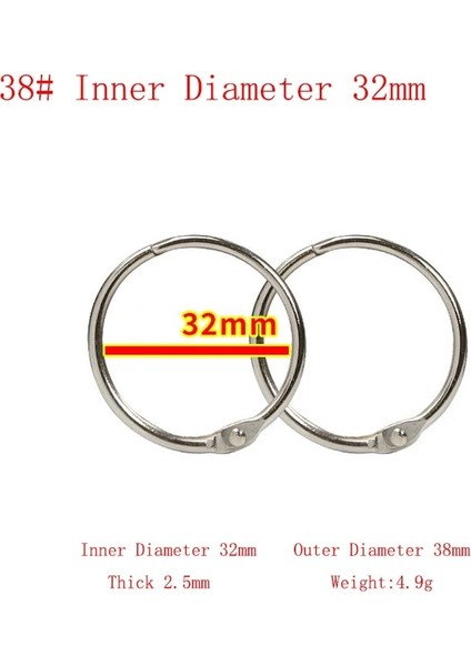 32 mm Tarzı Ack mm Metal Gümüş Gevşek Yaprak Kitap Bağlayıcı Menteşeli Yüzükler Anahtarlık Albümü Halka Bağlayıcılar El Sanatları Fotoğraf Albümü Daire Klipleri (Yurt Dışından)
