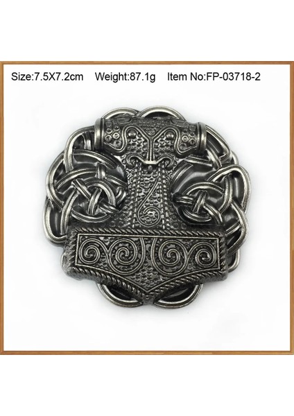 FP-03643 Stili Bullzine Çinko Alaşım Kabartmalı Kafatası Mjolnir Thorshammer Vıkıng Judas Kemer Tokası Kaynakçı Marangoz Mekanik Balıkçılık Kemer Tokası (Yurt Dışından)