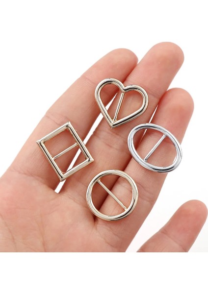 No.4 Tarzı 10 Adet Metal Altın Şerit Renk Kalp Yuvarlak Kavisli Üçlü Kaydırıcı Tokaları Ayarlayın Daha Geniş Stil Sırt Çantası Kayışı Dokuma Açık Çanta P (Yurt Dışından) indirimleri