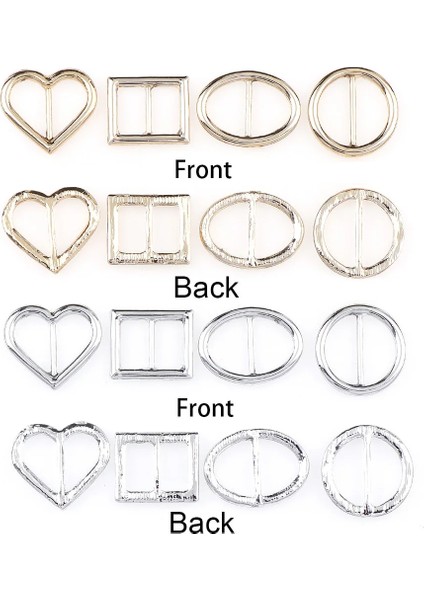 No.7 Tarzı 10 Adet Metal Altın Şerit Renk Kalp Yuvarlak Kavisli Üçlü Kaydırıcı Tokaları Ayarlayın Daha Geniş Stil Sırt Çantası Kayışı Dokuma Açık Çanta P (Yurt Dışından) fırsatları