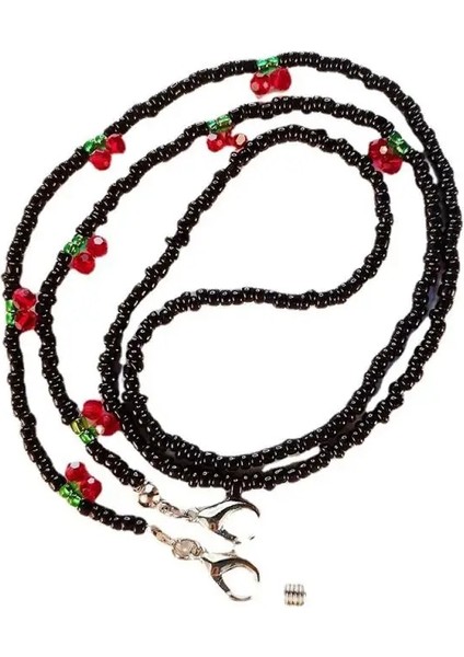 Siyah Stil Retro Askı Boncuklu Maske Kordon Askı Güneş Gözlüğü Zincirler Okuma Boncuklu Gözlük Askı Gözlük Kordon Kadın Kolye Takı (Yurt Dışından)