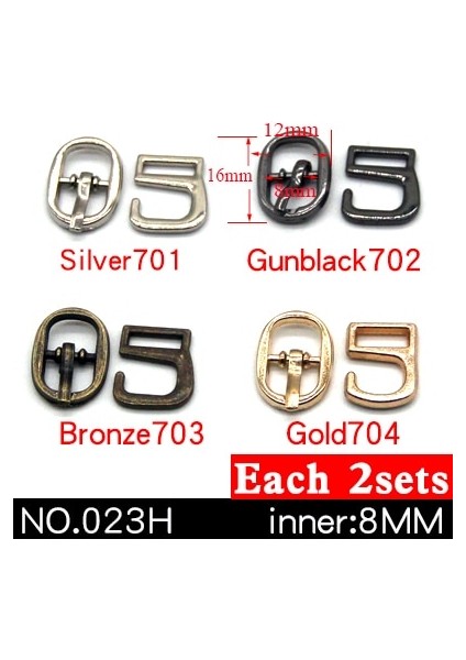NO.023H 8mm 8set Stili 8 Takım Metal Toka 9 Kanca ile Tamir Ayakkabı Çantası Kemer Tokaları Dekorasyon Dıy Ayakkabı Aksesuarları Dikiş (Yurt Dışından)