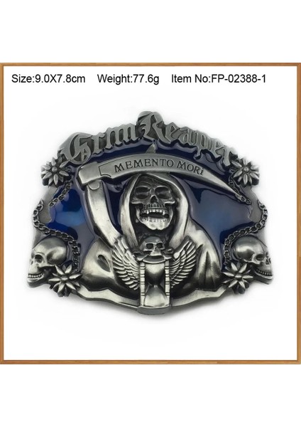 FP-02388-1 Stili Bullzine Ağır Kabartmalı Kafatası Kovboy Kot Pantolon Hediye Kemer Tokası Antika Gümüş F Fp 4cm Genişliğinde Döngü ile (Yurt Dışından)