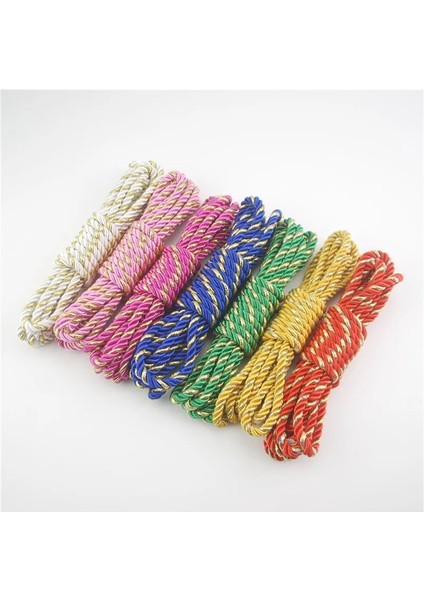 Metalik Kırmızı Stil Makrome Halat 3 Strandt Bükülmüş Kordon Bilezik Dıy Bulguları Couture Materiel Ev Dekor Aksesuarları Kordon 5 Metre 5mm Dize (Yurt Dışından) fırsatları