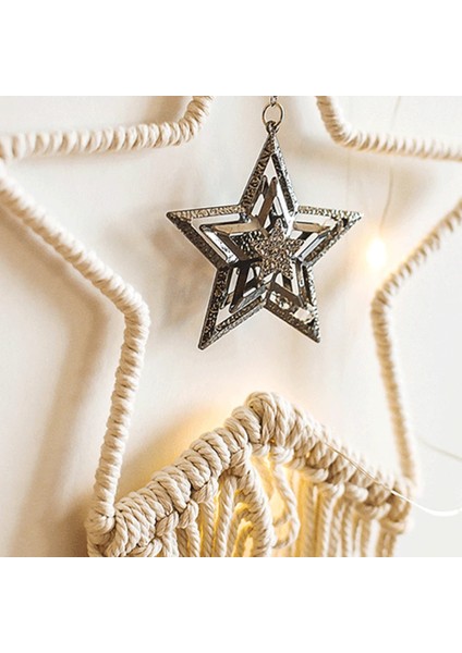 Resim Stili Olarak Makrome Kordon Doğal Pamuk Halat El Örgü Goblen Malzeme Kiti Metal Halkalı Dıy Dreamcatcher Iplik Ev Süslemeleri (Yurt Dışından)