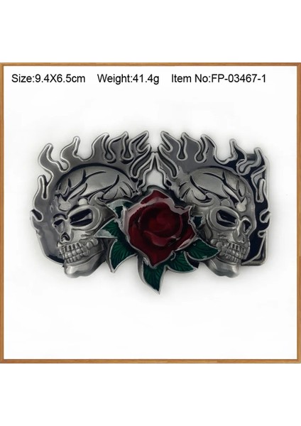 FP-03467-1 Stili Bullzine Ağır Kabartmalı Kafatası Kovboy Kot Pantolon Hediye Kemer Tokası Antika Gümüş F Fp 4cm Genişliğinde Döngü ile (Yurt Dışından)