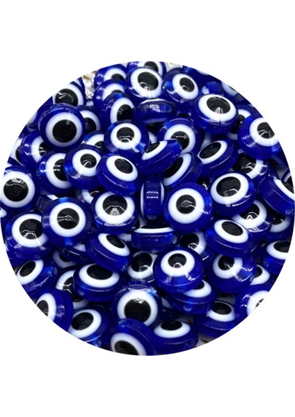 Oval Mavi Stil 10MM 30 Adet Reçine Nazar Boncuk Yuvarlak Oval Şekil Spacer Boncuk Takı Yapımı Için Dıy Charm Bilezik Kolye (Yurt Dışından)