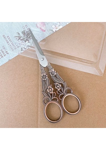Kırmızı Bakır Tarzı 15 cm Çiçek Retro Tarzı Dikiş Ors Nakış Retro Terzi Terzi Makası Antika Ors Kumaş Aracı Oya (Yurt Dışından)