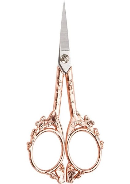 Gül Altın Tarzı Paslanmaz Çelik Vintage Ors Kelebek Çiçek Dikiş Retro Nakış Ors Kısa Kumaş Kesici Iplik Makası (Yurt Dışından)