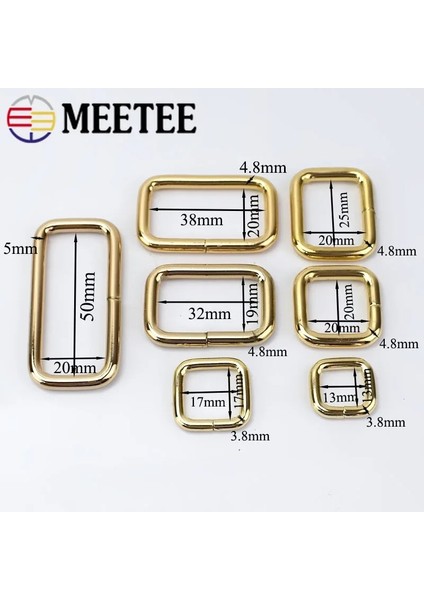 Altın Tarzı 38MM 5 Adet mm Meetee Dikdörtgen Metal O D Halka Tokalar Çantalar Için Dokuma Kemer Kayışı Ayakkabı Ayarı Dıy Donanım Aksesuarları F (Yurt Dışından)