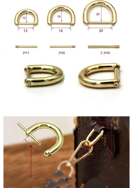 GÜMÜŞ-ID25MM Stili 5 Adet Meetee Idmm Metal D Halka Toka Çanta Halka Vida Asılı Kanca Değiştirin Dıy Bagaj Dekor Tokaları Donanım Parçaları (Yurt Dışından) fırsatları