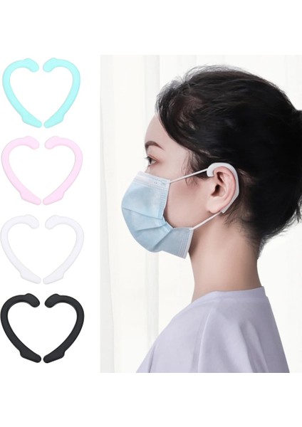 Pembe Stil Moda 1 Çift Yüz Maskesi Kulak Kancaları Ayarlanabilir Kaymaz Earmuffs Maskesi Kulak Koruma Sapları Uzatma Kancası Maskeleri Dıy Toka (Yurt Dışından) modelleri