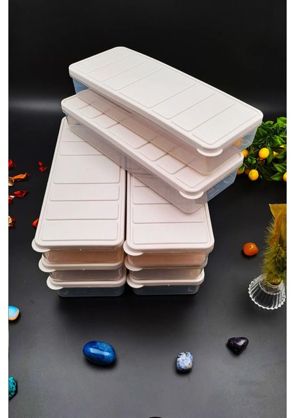 Erzak Bakliyat Saklama Kabı ( 6 Litre ) Kiler Box 6 'lı Set Lüks Şık Kutu Toplam Soft Gri 12 Prç