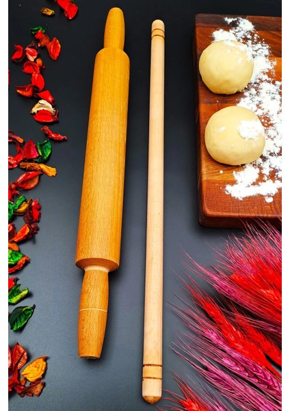 Ağaç Gürgen Merdane Oklava Seti Doğal Ahşap Gözleme Baklava 2 Li Hamur Seti Annelere Özel fiyatları