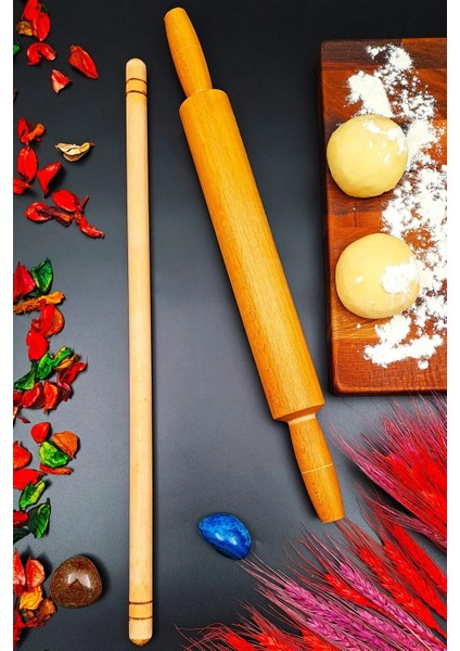 Ağaç Gürgen Merdane Oklava Seti Doğal Ahşap Gözleme Baklava 2 Li Hamur Seti Annelere Özel indirimleri