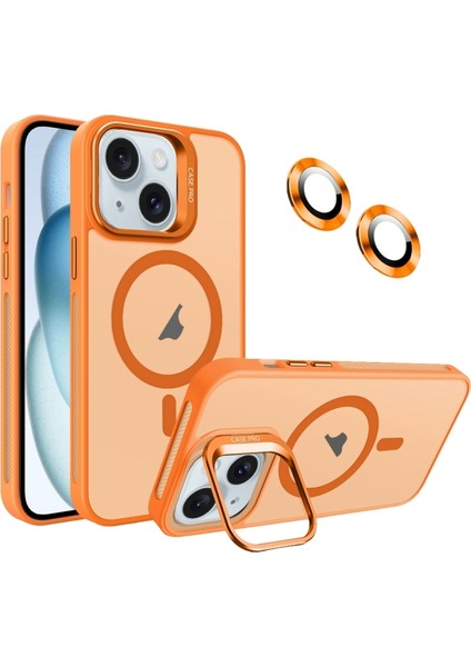 iPhone 15 Plus Kılıf Kamera Koruma Standı Magsafe Alp Kapak