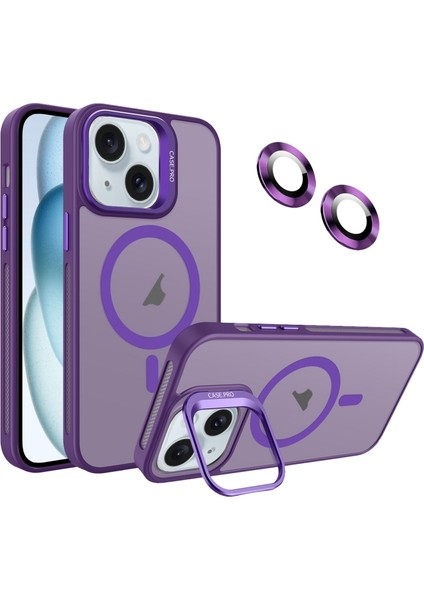 iPhone 15 Plus Kılıf Kamera Koruma Standı Magsafe Alp Kapak